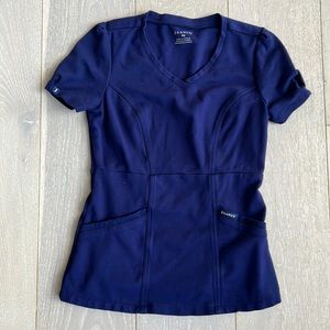 Jaanuu sz XS navy v neck scrub top